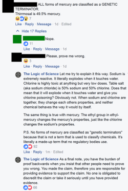 wilwheaton:“You have the burden of proof backwards when you insist that other people need to prove you wrong. You made the claim, therefore you are responsible for providing evidence to support the claim. No one is obligated to discredit the claim or