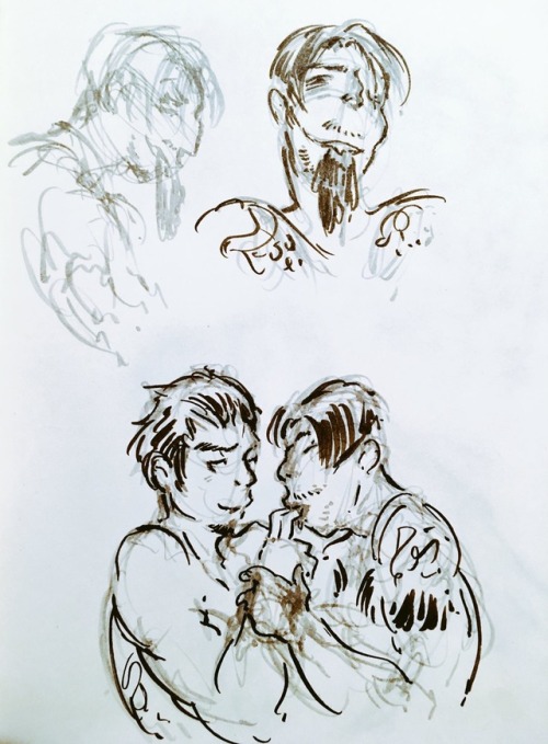 tirednsweaty: Smutty Kazumaji doodles from today