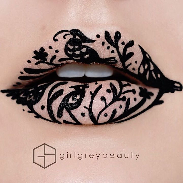 mymodernmet:  Makeup Artist Uses Her Lips as a Canvas for Elaborate Works of Art