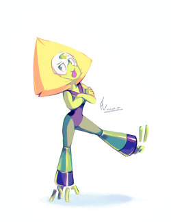 shining-latios:  Me: *sees art of Peridot wearing her enhancers in silly ways*Me: “We have to go deeper”