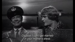 bennyjohnpython:  alljustletters:  spoctator:  Gay marriage 1959. Your heterosexual argument is invalid. ( Some Like It Hot, 1959.)  I’d like to point out that in the original script, the last line was supposed to be “I know”. Wilder had to change