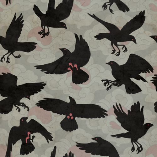 Hey I made a three-legged crow (Yatagarasu) pattern for future merch, hope you like it! Feel free to