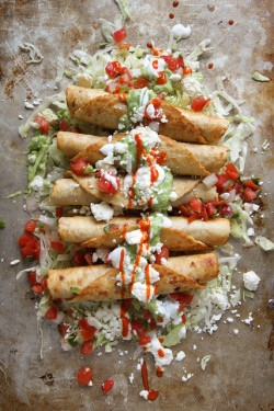 in-my-mouth:  Chicken Flautas with Spicy