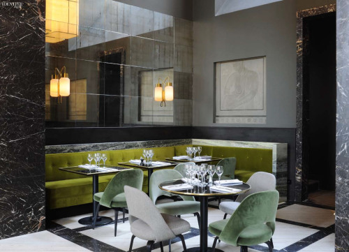 contemporialist:  Monsieur Bleu, a high-ceiling Art Deco dinning room designed by Joseph Dirand. 