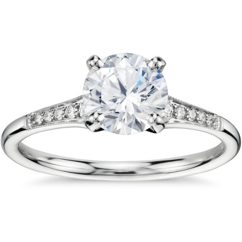 Blue Nile 1 Carat Preset Graduated Milgrain Diamond Engagement Ring ❤ liked on Polyvore (see more gr