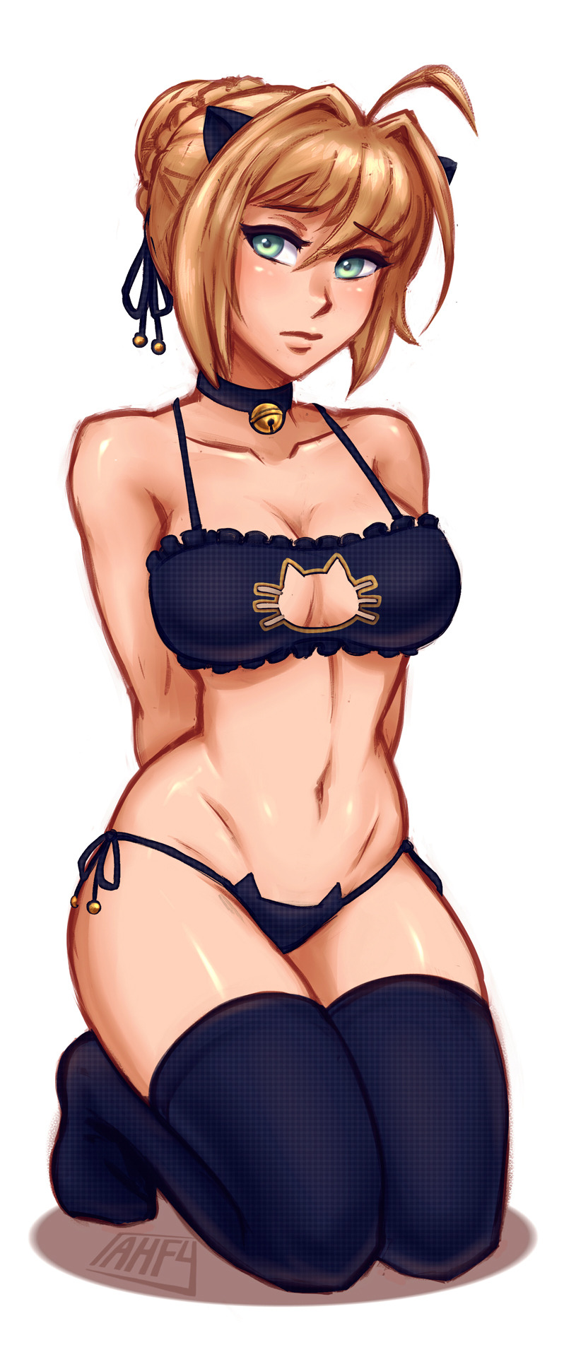 saber from fate/stay night pinup commish! I enjoyed drawing the outfits (•̀ᴗ•́)و