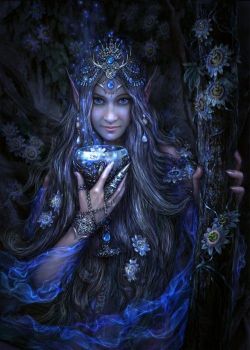 nakedwitches:  scifi-fantasy-horror:  by ~Charlotte   Nudes Candles Crystals Nature…  