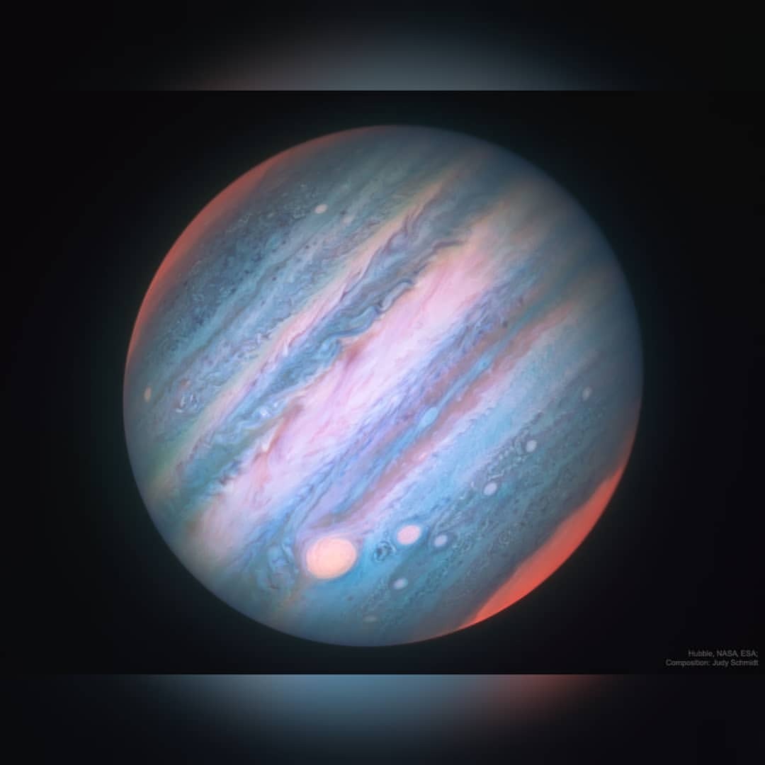 Jupiter in Infrared from Hubble #nasa #apod #esa #hubble #jupiter #planet #clouds