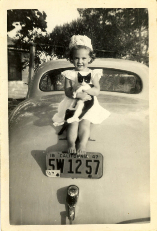 vintageeveryday: Lovely pictures prove that cats are always girls’ best friends.