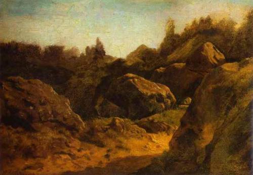 On Valaam. Rocks, 1867, Fyodor VasilyevMedium: oil,paper