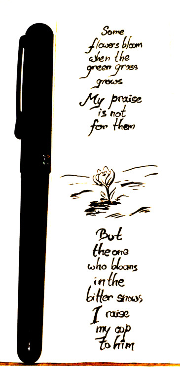 maddy-spencer: Here’s Inktober 16, from Anais Mitchell’s “I Raise My Cup to Him.” Bit of background: