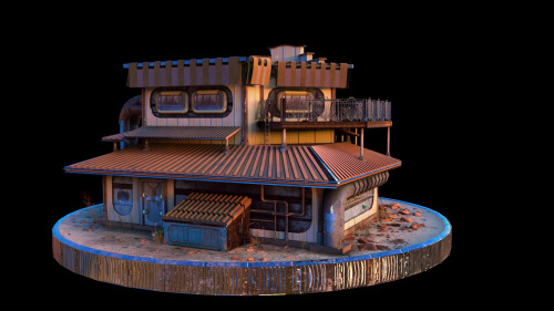 My saloon model inspired by Obsidian’s ‘The Outer Worlds’. The art style of that game is wonderful a