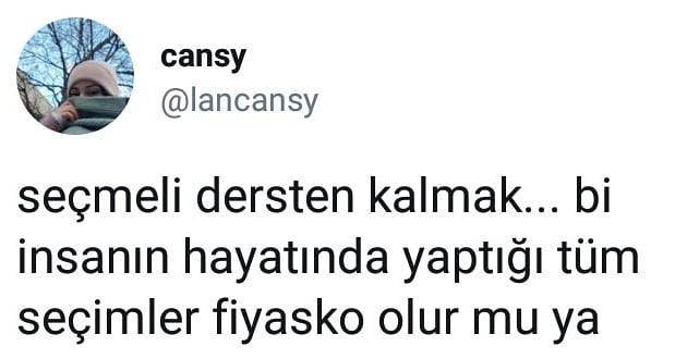 seçmeli dersten kalmak......