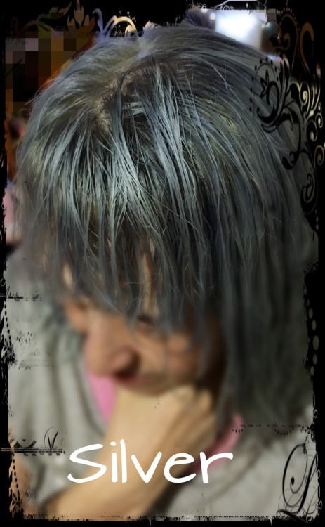 Hair style in silver color
