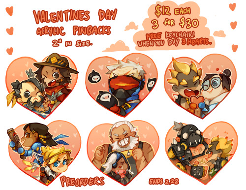 Overwatch Valentines available in my store now: http://ohmonah.tictail.com/product/preorder-ow-valentines-pins