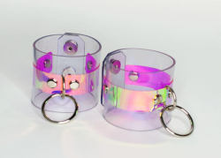 okaywowcool: holographic cuff bracelets