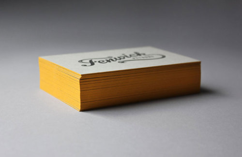 Cool Letterpressed business card for Fenwick Pythons, design by J Fletcher