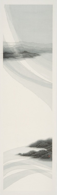 iamjapanese:Kassia Ko（高杏娟 Chinese, b.1952）tracking light series  ink and colour on rice paper  8 pai