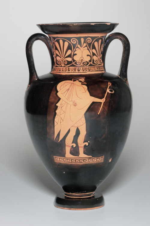 greekromangods:Nolan Amphora showing Athena and HermesLate Archaic, 480 BCAttributed to the Berlin P