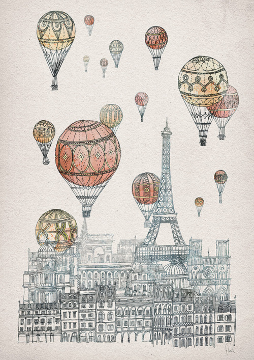 Voyages Over ParisArt print by David Fleck. This week you can get free delivery on everything in the