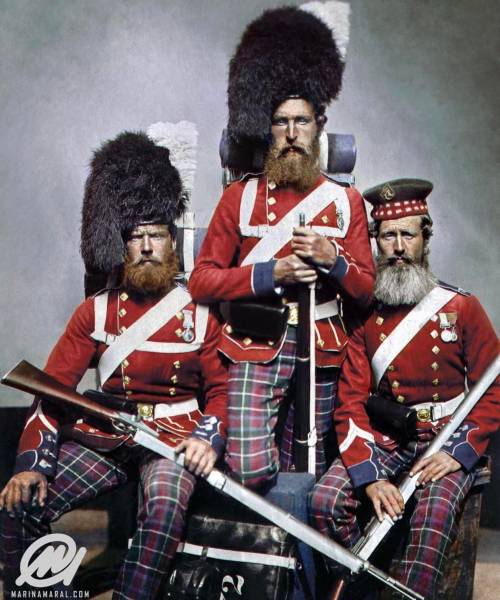 (via Men of the 72nd Highlanders, a British Army Regiment who served in the Crimea in 1854 (colorize