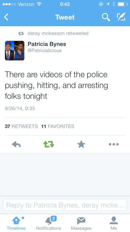 brookeyfbaby:  YOU GUYS THIS IS SO IMPORTANT   Chief Jackson and the Ferguson police intentionally caused real harm tonight. Faked compassion then police swooped in & brutalized people. — Shaun King (@ShaunKing) September 26, 2014 