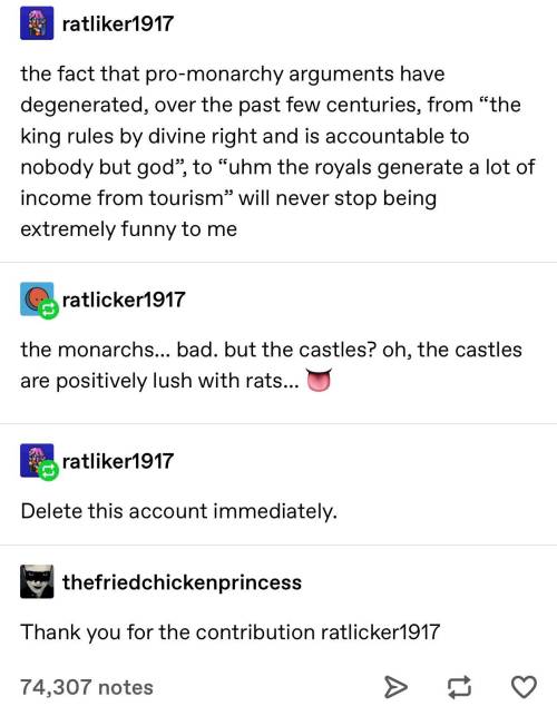 cadaverkeys:cadaver-locks:cadaverkeys:One of my favourite post formats is when someone with a similar URL to op torments them like they are failed clones of each other and it completely changes the tone of the original post.So. I think we have some things