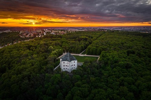 livesunique:  Letohrádek Hvězda (“Star Villa” or “Star Summer Palace”), Obora Hvězda, Liboc, Prague 6,  Czech Republic.