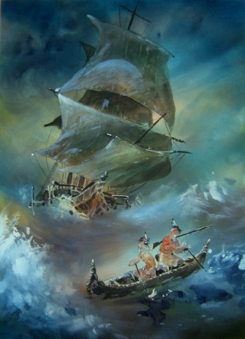 Canoe Bay par Patrick Prugne - Oeuvre originale - aquarelle Canoe Bay Cover by Prugne - original art