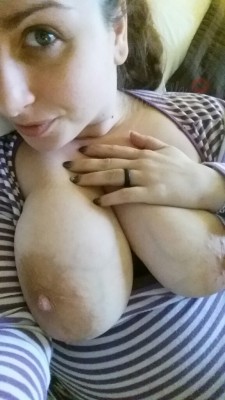 missellaandrews:  As promised. Don’t forget to reblog mjlicouple for their original pictures.  Also, my tits are so big, my hand looks miniature. 