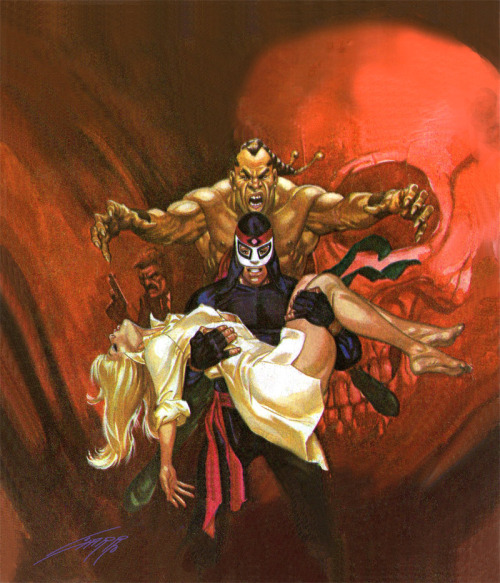 ianbrooks:  Pulp Art Covers by Rafael Gallur In a perfect world, there would be a lot more mystery and noble crime-fighting luchadores. Sadly, we havent reached that pinnacle just yet, but we can get close to it with the the pulp artwork of Rafael Gallur,