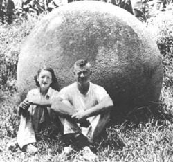 Giant Stone Balls - Workmen hacking their