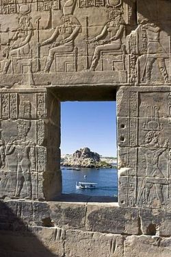 ollebosse:  View through a stone window at the Temple of Philae, Assuan, Egypt, Africa  