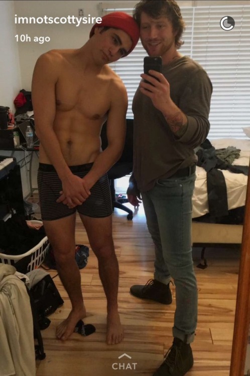 malecelebunderwear:  You’ll note that all of these pictures came from Scotty’s snapchat. I like their relationship.