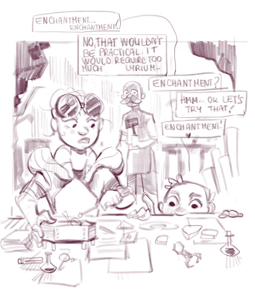 @combatkittens The Poor Blacksmith. Hes There For Beating Up Steel Not For Babysitting Mad Scientists