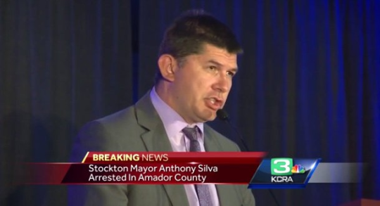 Anti-gay mayor of Stockton CA arrested for recording underage male teens playing strip poker in his bedroom. Previously he held anti-gay rallies at megachurches.