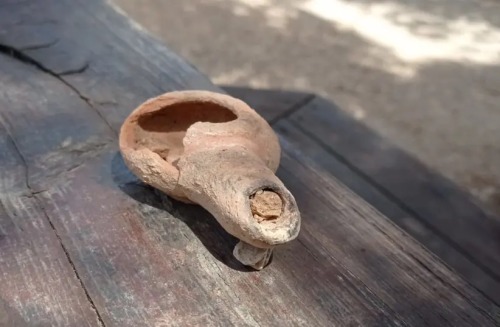 Ancient Samaritan Oil Lamp Discovered During Work on Mount GerizimThe lamp was discovered while work