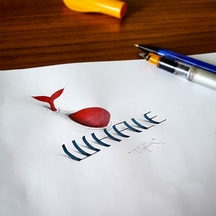 mymodernmet:  New 3D Calligraphy Creations Look Like They’re Popping Off the Page