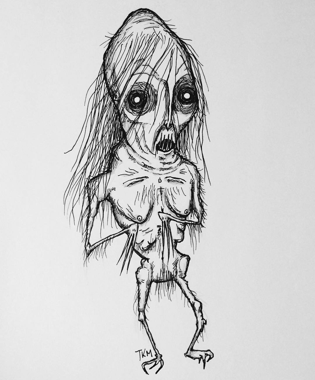 creepy alien drawing