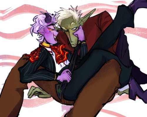 a commission i did a bit ago for my friends pathfinder charas &lt;333 gay rights! 