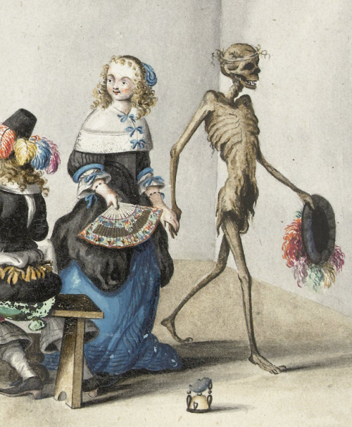 Stealing yo girl(Detail from Cheerful company that is disturbed by death by Gesina ter Borch, 1660)
