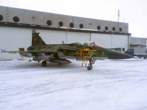 jm-sundberg: SAAB JAS-39A Gripen in splinter camouflage (The same as our old Viggens)… Yes it