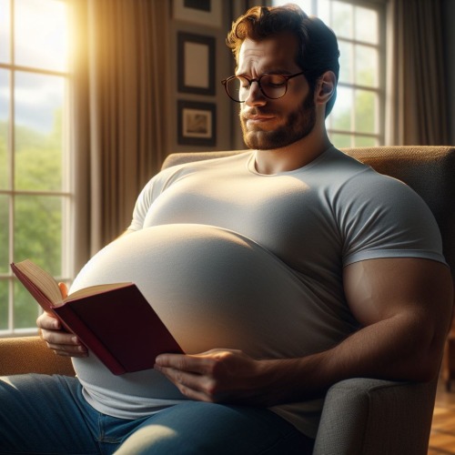 A Heavily Pregnant, Very Out Of Breath With Even Two Steps, Papa Bear Reading To His Cubs In His Belly.
