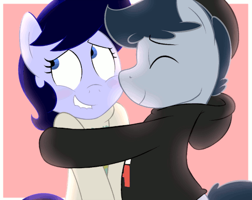 gonenannurs:   smoochie smoochie <3!!!!!!  everyone please look at this beautiful gif that acstlu made me on valentines day but didnt post because im an idiot and i shouldve because i <3 him very vewy much  X3 Cuuuute~ >w<