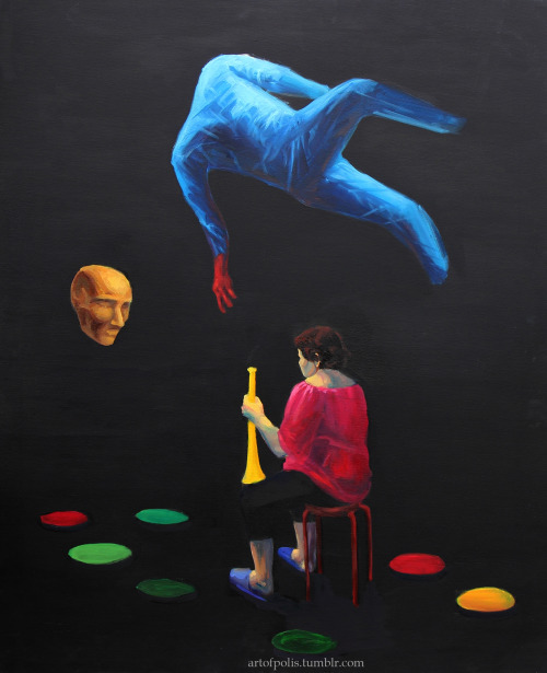 artofpolis:Blue floating giant,  by Paulina Sieczkowska, 2012oil on canvas, 110 x 90 cmolej na płótn