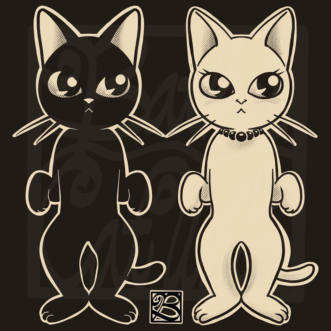 Batkei Two Cats Batkei Art 2匹のネコちゃん Batkei Two Cats Batkei Art 2匹のネコちゃん