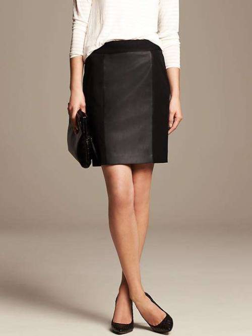 Pieced Faux-Leather Pencil SkirtSee what&rsquo;s on sale from Banana Republic on Wantering.