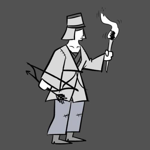 doodle of a dude. #archer #characterdesign #digitalart #drawing #character #guard #gray #blackandwhi