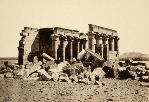 Temple of Maharraqa, 1857View of the Temple of Maharraqa in Lower Nubia along the Nile River. This R