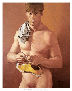 lesfilsducalamus:Marvin Werlin (1929-2016), The Athlete – after David Keith Miller, 1978 (I wonder how Werlin would have painted his erection?)